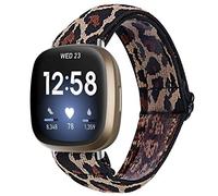 GIMart Compatible with Fitbit Versa 3 Strap for Women Men, Woven Nylon Fabric Bands Replacement Sport Strap Wristband Bracelet for Fitbit Sense/Versa 3 Smartwatch Small Large (Leopard)