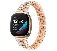 Gimart Compatible with Fitbit Versa 4/Versa 3 Strap for Women Men, Metal Bling Stainless Steel Band Replacement Watch Strap Wristband Bracelet for Fitbit Sense/Sense 2 Straps Small Large