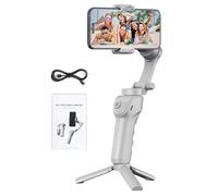 Gimbal Stabilizer for Smartphone, Upgraded 3-Axis mobile gimbal With intelligent face tracking and fill light, Gimbal stabilizer for recording, filming and live streaming, Support IOS Android