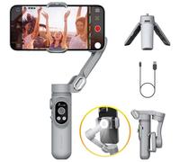 Gimbal Stabilizer for Smartphone w/LED Light Face Tracking Inception Timelapse Handheld Foldable 3-Axis Gimble for iPhone16 15 14 13 12 Pro/Max Android Galaxy S21 YouTube TikTok Vlog AOCHUAN Smart X