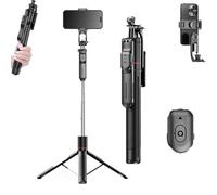 Gimbal Stabilizer - Master Every Move, 2-in-1 Tripod & Selfie Stick with 360° Anti-Shake & Bluetooth Remote, Phone Clamp, Foldable Rock-Solid Stability for iPhone/Camera/Smartphone (Basic)