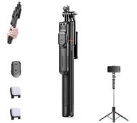 Gimbal Stabilizer - Master Every Move, 2-in-1 Tripod & Selfie Stick with 360° Anti-Shake & Bluetooth Remote, Foldable, for iPhone, Camera & Smartphone, for Video Recording (With Fill Light)
