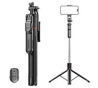 Gimbal Stabilizer - Master Every Move, 2-in-1 Tripod & Selfie Stick with Fill Light & 360° Anti-Shake, Foldable Holder for Vlogging Travel Videos Phone/Camera, Bluetooth Control (Basic)