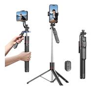 Gimbal Stabilizer - Master Every Move, 67" Selfie Stick Tripod for iPhone, Extendable Travel Tripod with 360° Panoramic Shot with Remote, Foldable Phone Stand for iPhone/Android