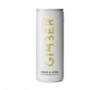 Gimber Organic Original No1 Ginger Sparkling Ready To Drink Can 250ml