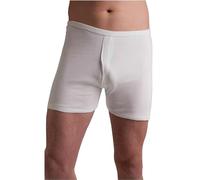Gimbles® 3,6,12 Pack Men's Interlock 100% Cotton Trunks Underwear Long Leg Open Fly Shorts (6, S) White