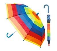 Gimbles® New Drizzles Kids Childrens Rain Cover 3D Dome Animal Umbrella with Crook Handle (Rainbow 005)