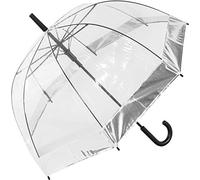 Gimbles® New Women's Automatic Open Strong Rain Clear Dome Pink Blue Silver Umbrella (Silver)