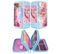 gimboo School Pencil Case with Accessories, Multicoloured, 19 x 11,5 x 6 cm, Motif: Sweet Pink Motif
