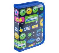 gimboo School Pencil case/with Contents/1 Compartment/1 Divider/Emojis/Blue