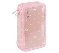 gimboo School Pencil case/with Contents/2 compartments/Jumbo/Daisy/Pink