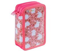 gimboo School Pencil case/with Contents/3 compartments/Bunnies/Pink
