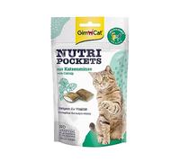 GimCat Nutri Pockets Catnip - Crunchy snack for cats with a creamy filling and functional ingredients - 1 bag (1 x 60 g)
