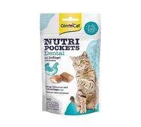 GimCat Nutri Pockets Dental - Crunchy snack for cats with a creamy filling and functional ingredients - 1 bag (1 x 60 g)