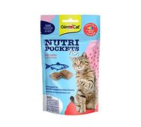 GimCat Nutri Pockets Fish Salmon - Crunchy Cat Treats with Functional Ingredients - 1 Bag (1 x 60 g)