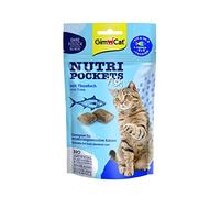 GimCat Nutri Pockets Fish Tuna - Crunchy Cat Treats with Functional Ingredients - 1 Bag (1 x 60 g)