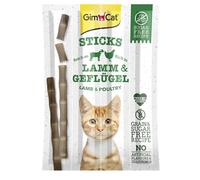 GimCat Sticks Lamb & Poultry - Soft chew sticks rich in meat with no added sugar - 1 pack (1 x 4 sticks)