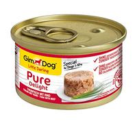 GimDog Pure Delight Tuna with Beef - Protein-rich dog snack with tender fish in a delicious jelly - 12 tins (12 x 85 g)