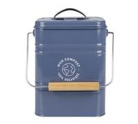 Gimel 536732 3.5L Kitchen Compost Box 16.5cm x 24.5cm Painted Metal - 1 Carbon Filter Included to Trap Odors