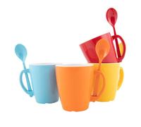 Gimex - Colour Line - Mug with spoon - Rainbow - 390 ml - 4 Pieces