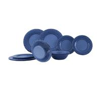 Gimex Stone Line Sand-Azure Opal Camping Tableware Set with Non-Slip Melamine 12-Piece