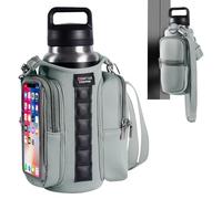 GIMHAI HOME Magnetic Gym Bags for Men & Women with Adjustable Strap, Magnetic Bag Company Water Bottle Holder for Travel, Work, Sports, Gray, Neoprene, 6.7"L x 4"W x 9.4"H