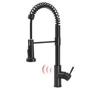 GIMILI Black Kitchen Faucet with Pull Down Sprayer Lead-Free Single Handle Spring Kitchen Sink Faucet