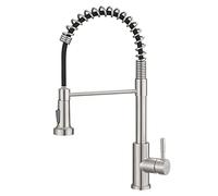 GIMILI Kitchen Faucet with Pull Down Sprayer Commercial Single Handle Lever Spring Kitchen Sink Faucet Brushed Nickel