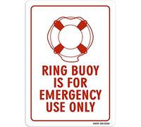 GIMIPAT Aluminum ring buoy is for emergency use only Pool Sign, 12inx16in Fade Resistance, Indoor/Outdoor Use Metal Sign