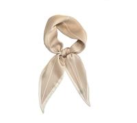 GIMIRO Women's Decorative Scarf 120 x 36 cm Imitation Silk Scarf Diamond Shaped Ribbon Flowers Stripes Wave Point, Khaki, 120 x 36 Centimeters