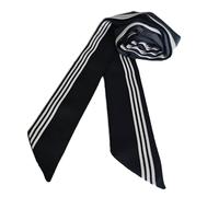 GIMIRO Women's Satin Belt 5 cm x 195 cm Band Imitation Silk Long Scarf Dress Waistband Hat Accessories, Black/White Stripes, 5cm*195cm