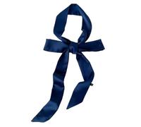 GIMIRO Women's Satin Belt 5 cm x 195 cm Band Imitation Silk Long Scarf Dress Waistband Hat Accessories, navy blue, 5cm*195cm