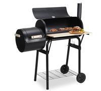 Gimisgu XXL Charcoal Grill with Shelves, Charcoal Container and Integrated Thermometer Perfect for BBQ and Garden Parties