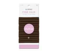 Gimme Beauty Fine Hair Elastic Bands - Slim-Fit Elastic Ties for Fine, Brittle, or Bleached Hair - No-Dent, Gentle-Grip Ponytail Holders for All-Day Comfort - 12 Pack, Light Brown