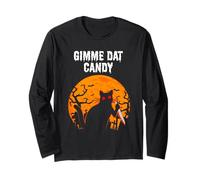 Gimme Dat Candy Creepy Cat Spooky Halloween Long Sleeve T-Shirt