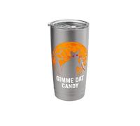 Gimme Dat Candy Creepy Cat Spooky Halloween Stainless Steel Insulated Tumbler
