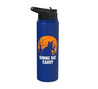 Gimme Dat Candy Creepy Cat Spooky Halloween Stainless Steel Insulated Water Bottle