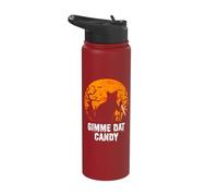Gimme Dat Candy Creepy Cat Spooky Halloween Stainless Steel Insulated Water Bottle