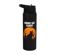 Gimme Dat Candy Creepy Cat Spooky Halloween Stainless Steel Insulated Water Bottle