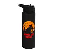 Gimme Dat Candy Creepy Cat Spooky Halloween Stainless Steel Insulated Water Bottle