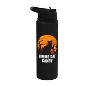 Gimme Dat Candy Creepy Cat Spooky Halloween Stainless Steel Insulated Water Bottle