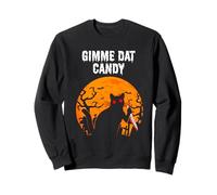 Gimme Dat Candy Creepy Cat Spooky Halloween Sweatshirt
