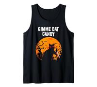 Gimme Dat Candy Creepy Cat Spooky Halloween Tank Top