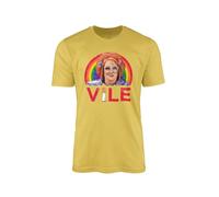 Gimme Linda La Hughes Vile T-Shirt - Funny Humour Novelty Stunner Lycra Flirt Innuendo Dirty Thirty Tom Actor TV Show Gift 100% Organic Cotton Vegan Ink (XL, Daisy Yellow Prime)