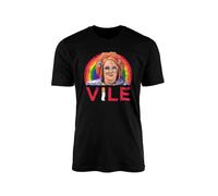 Gimme Linda La Hughes Vile T-Shirt - Funny Humour Novelty Stunner Lycra Flirt Innuendo Dirty Thirty Tom Actor TV Show Gift 100% Organic Cotton Vegan Ink (XL, Black)