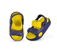 GIMME ! Summer Comfort 7100 Unisex Trainers with Adjustable Straps and Non-Slip Sole - Navy Blue and Royal Blue, Navy Blue Yellow 7100, 2.5-3 Years