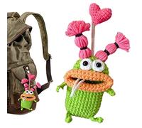 GIMOCOOL Handmade Crochet Key Case/Holder, Creative Cuddly Sausage Mouth Car Key Cover, Hand-Knitted Wool Plush Funny Big Mouth Key Pendant, Car Key Wallets Gift For Keychain Ornaments