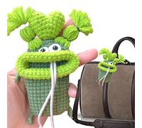 GIMOCOOL Handmade Crochet Key Case/Holder, Creative Cuddly Sausage Mouth Car Key Cover, Hand-Knitted Wool Plush Funny Big Mouth Key Pendant, Car Key Wallets Gift For Keychain Ornaments