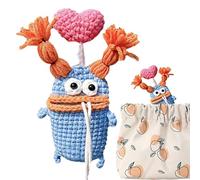 GIMOCOOL Handmade Crochet Key Case/Holder, Creative Cuddly Sausage Mouth Car Key Cover, Hand-Knitted Wool Plush Funny Big Mouth Key Pendant, Car Key Wallets Gift For Keychain Ornaments