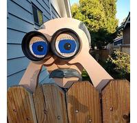 GIMOCOOL Nosy Old Man And Lady Yard Sign | Cute Outdoor Decor for Fence | Waterproof Old Man Lady Yard Sign Garden Fence Sign Outside | Funny Binoculars Peeking Neighbor Couple Yard Art Decor